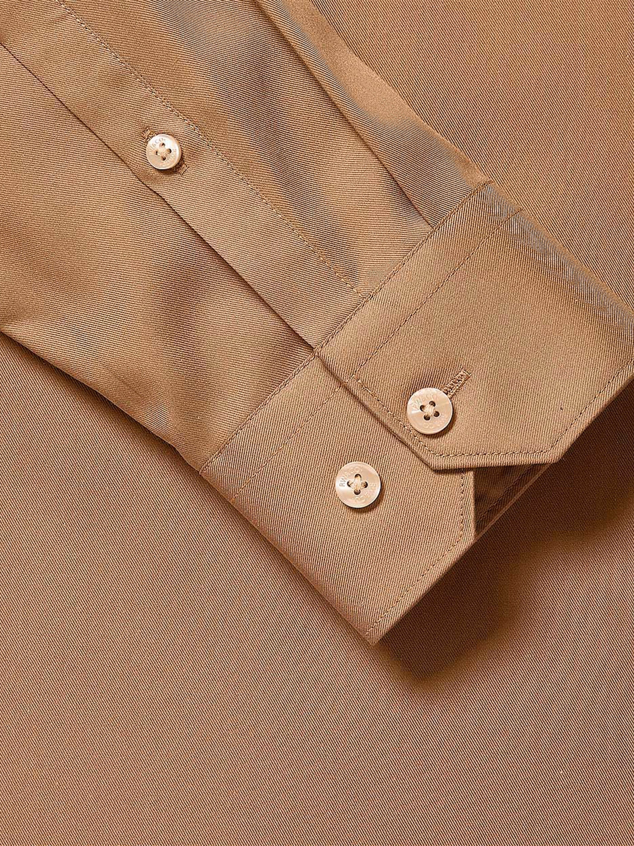 Slim-Fit Solid Twill Dress Shirt