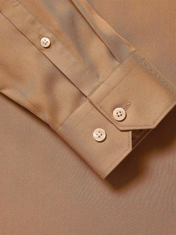 Slim-Fit Solid Twill Dress Shirt
