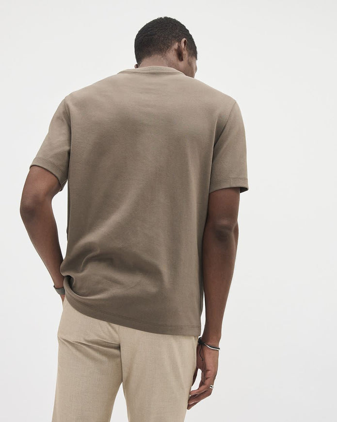 Refined Solid Interlock Cotton Crew-Neck Tee