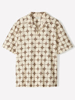 Short-Sleeve Camp-Collar Shirt with Embroidered Details