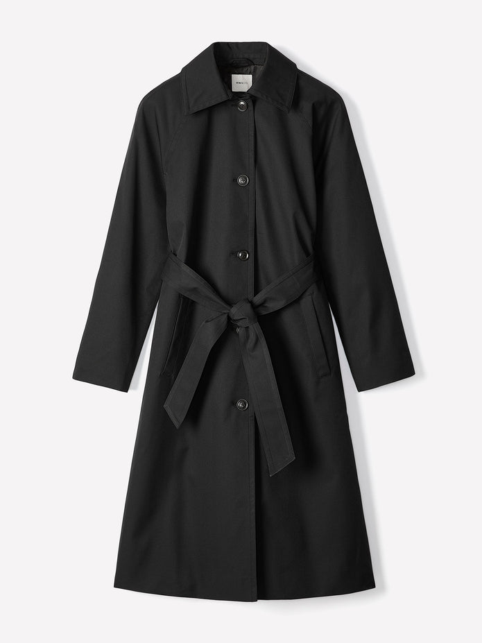 Twill Trench Coat with Removable Belt