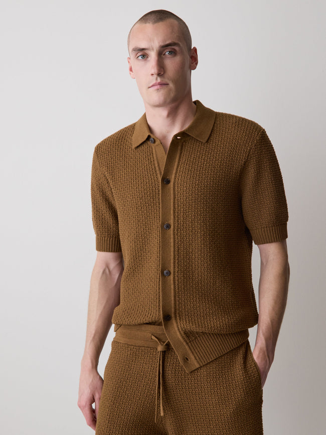 Short-Sleeve Shirt Sweater