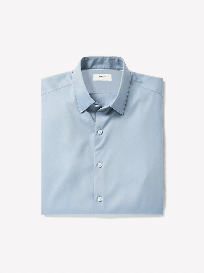 Slim-Fit Solid Twill Dress Shirt