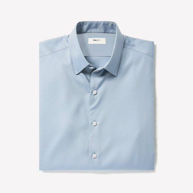 Slim-Fit Solid Twill Dress Shirt