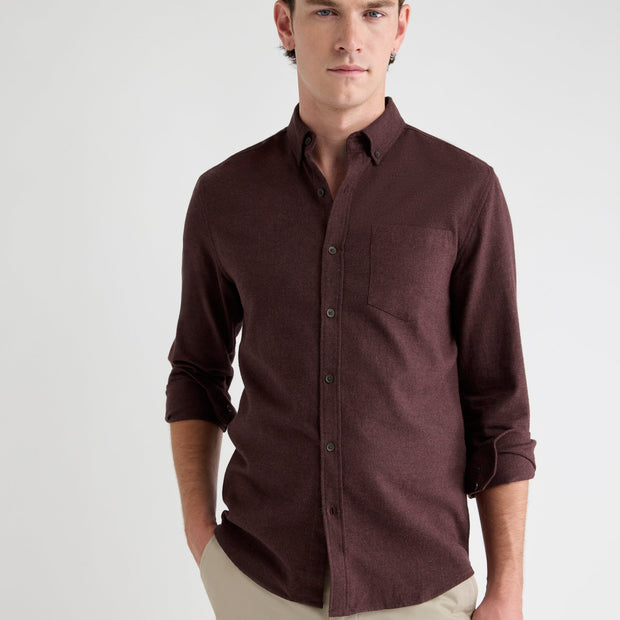 Slim-Fit Solid Flannel Shirt