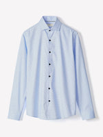 Navy Tailored Fit Dress Shirt with Geo Pattern
