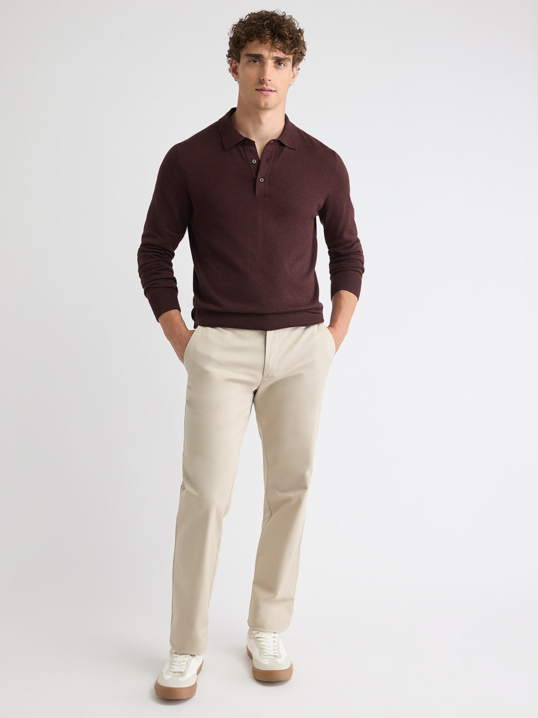 Long-Sleeve Polo Sweater
