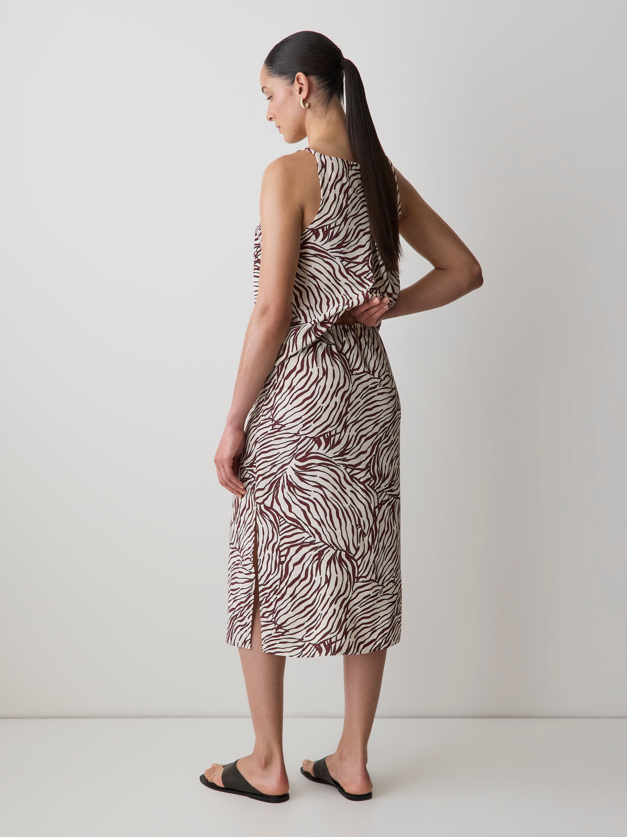 High-Rise Straight Midi Skirt