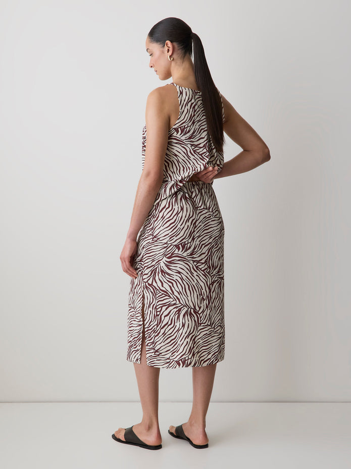 High-Rise Straight Midi Skirt