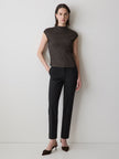 Straight-Leg Mid-Rise Black Ankle Pant