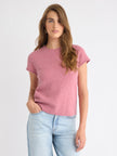 Wool-Blend Cap-Sleeve Crew-Neck Boxy Sweater