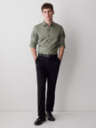 Slim-Fit Solid Twill Dress Shirt