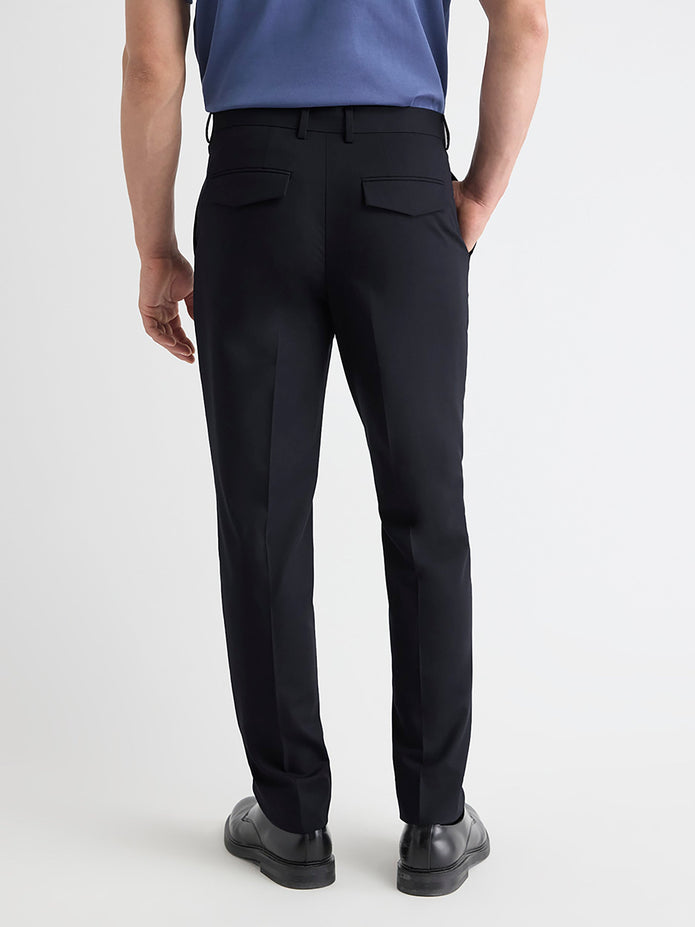 Wool-Blend Tapered-Leg Pleated Dress Pant