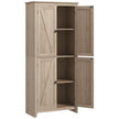 72-Inch Natural Farmhouse Pantry with 4 Barn Doors and Adjustable Shelves