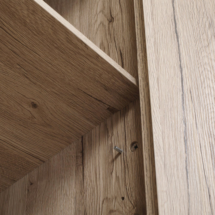 72-Inch Natural Farmhouse Pantry with 4 Barn Doors and Adjustable Shelves