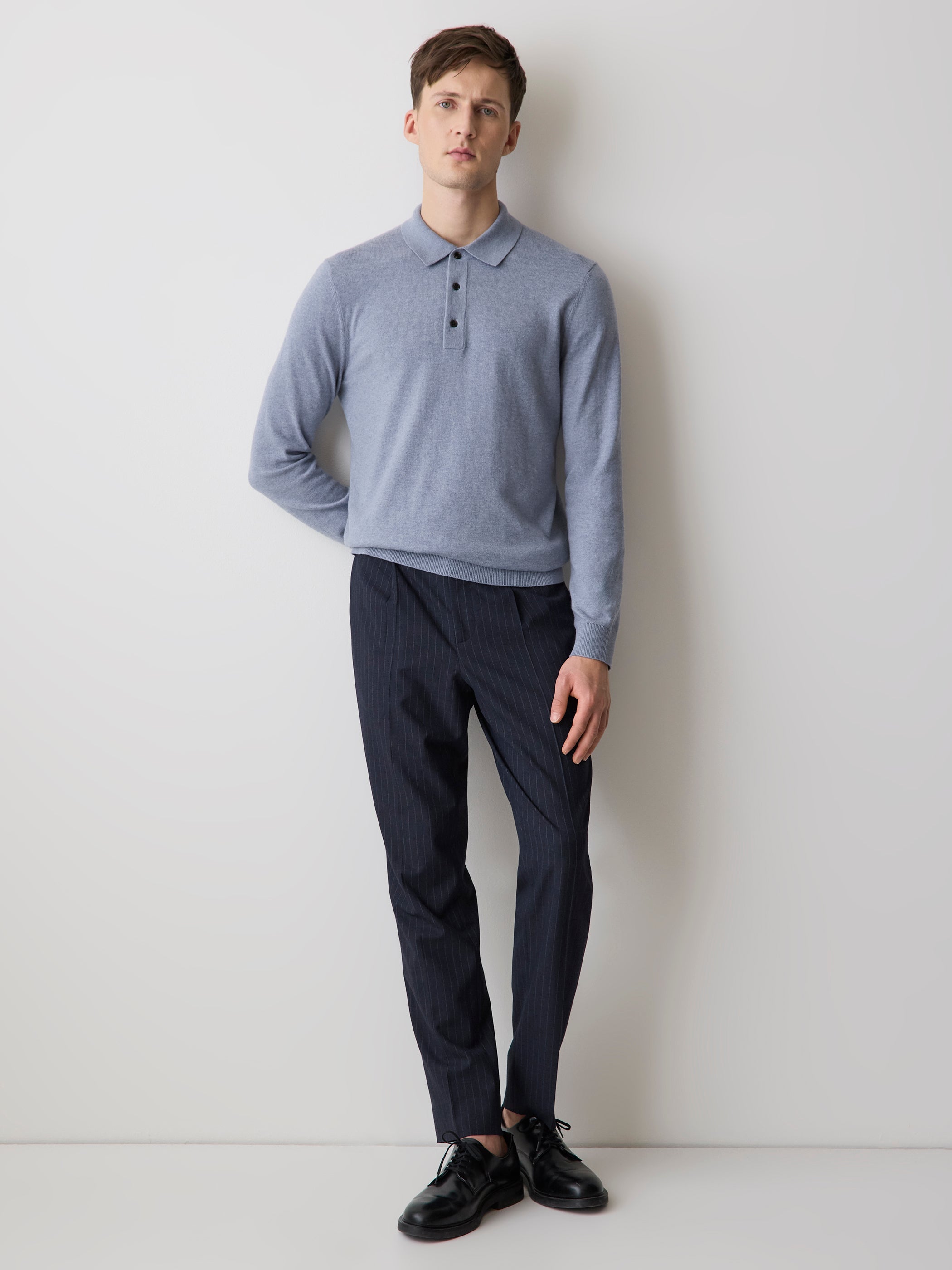 Long-Sleeve Polo Sweater