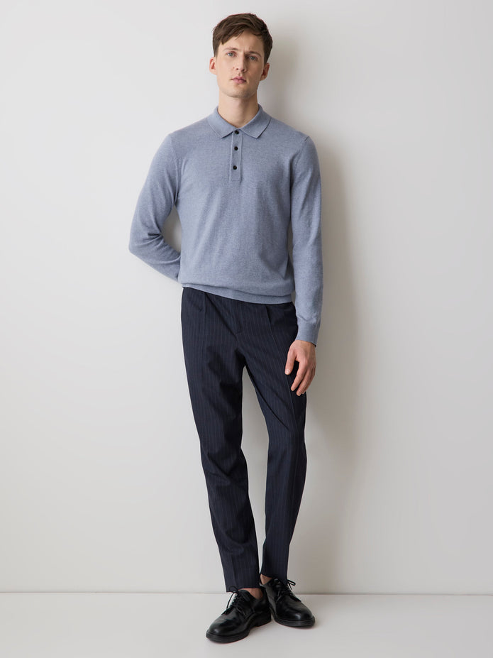 Long-Sleeve Polo Sweater