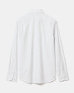 White Slim-Fit Dress Shirt with Grey Micro Dots