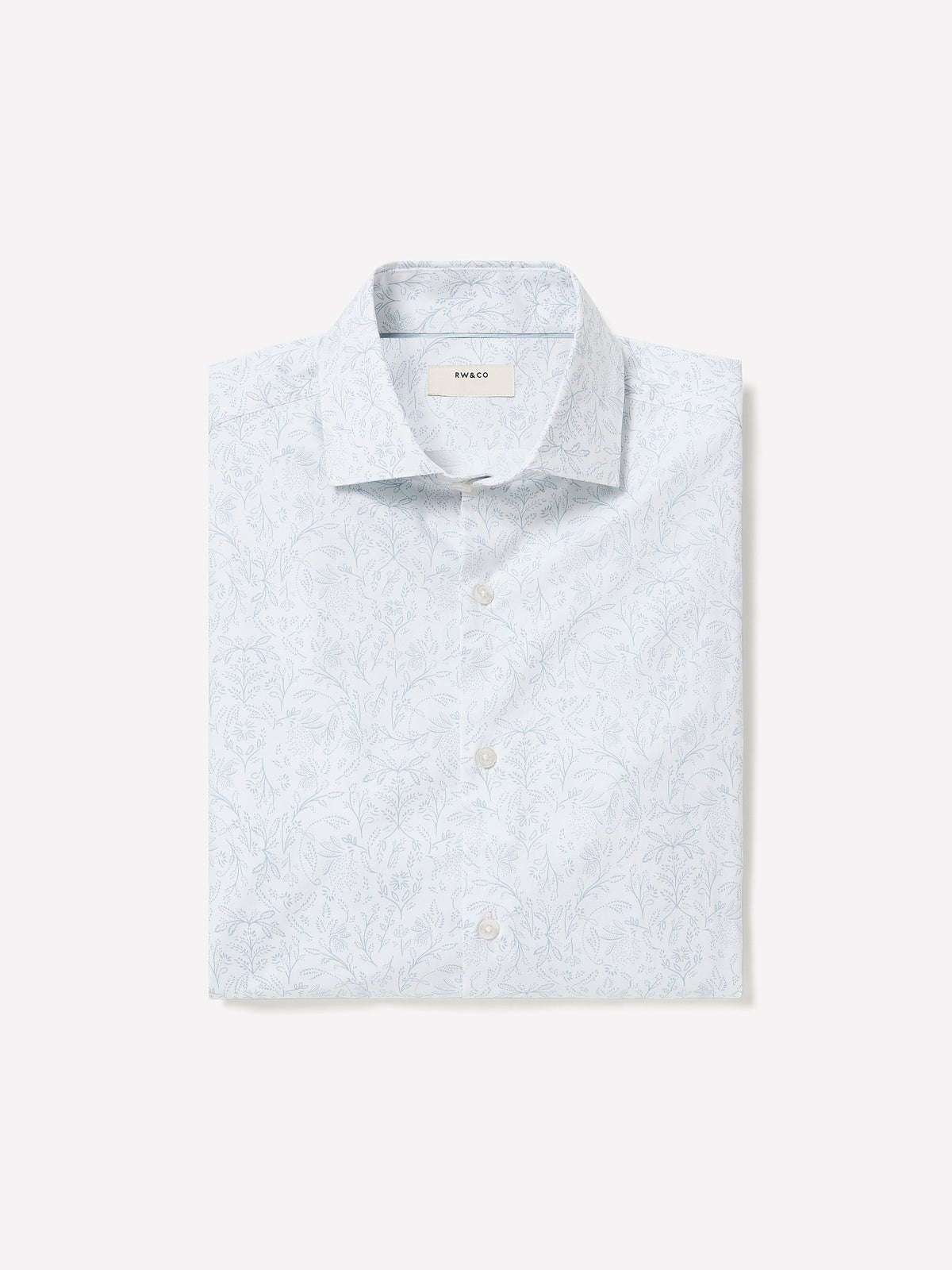 Slim-Fit Twill Dress Shirt with Floral Pattern