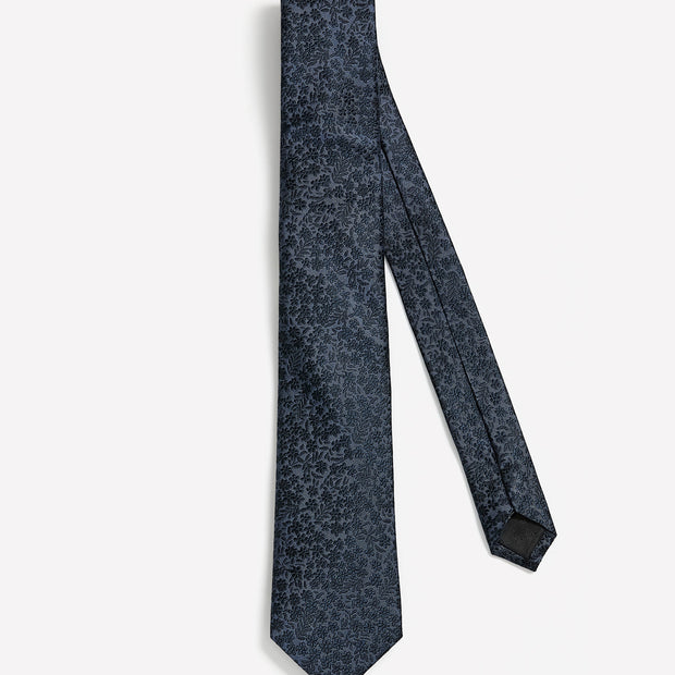 Regular Tie with Tonal Floral Pattern