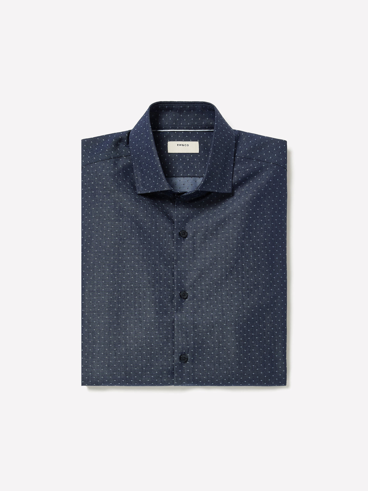 Slim-Fit Denim-Like Jacquard Dress Shirt