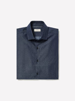 Slim-Fit Denim-Like Jacquard Dress Shirt