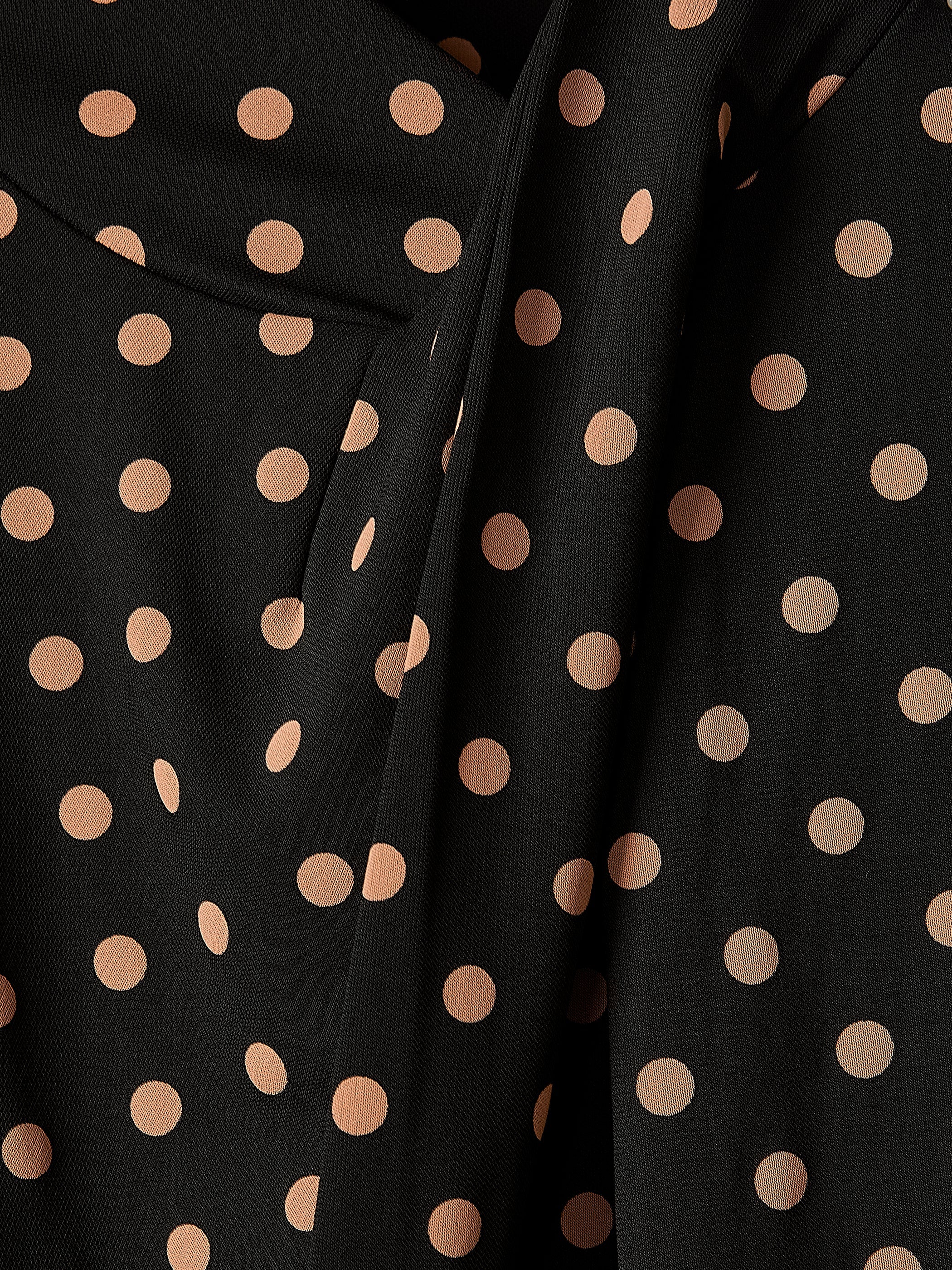 Extended-Sleeve Top with Crossover Draped Mock Neckline