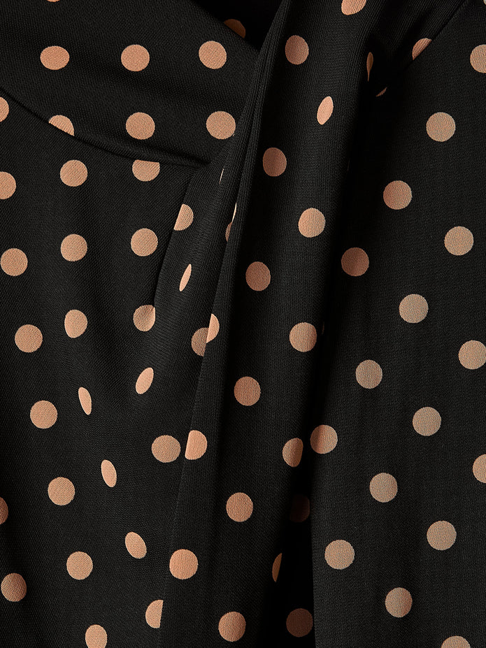 Extended-Sleeve Top with Crossover Draped Mock Neckline