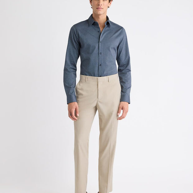 Slim-Fit Knit-Like Dress Shirt