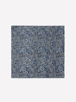 Silk-Blend Handkerchief with Foliage Pattern