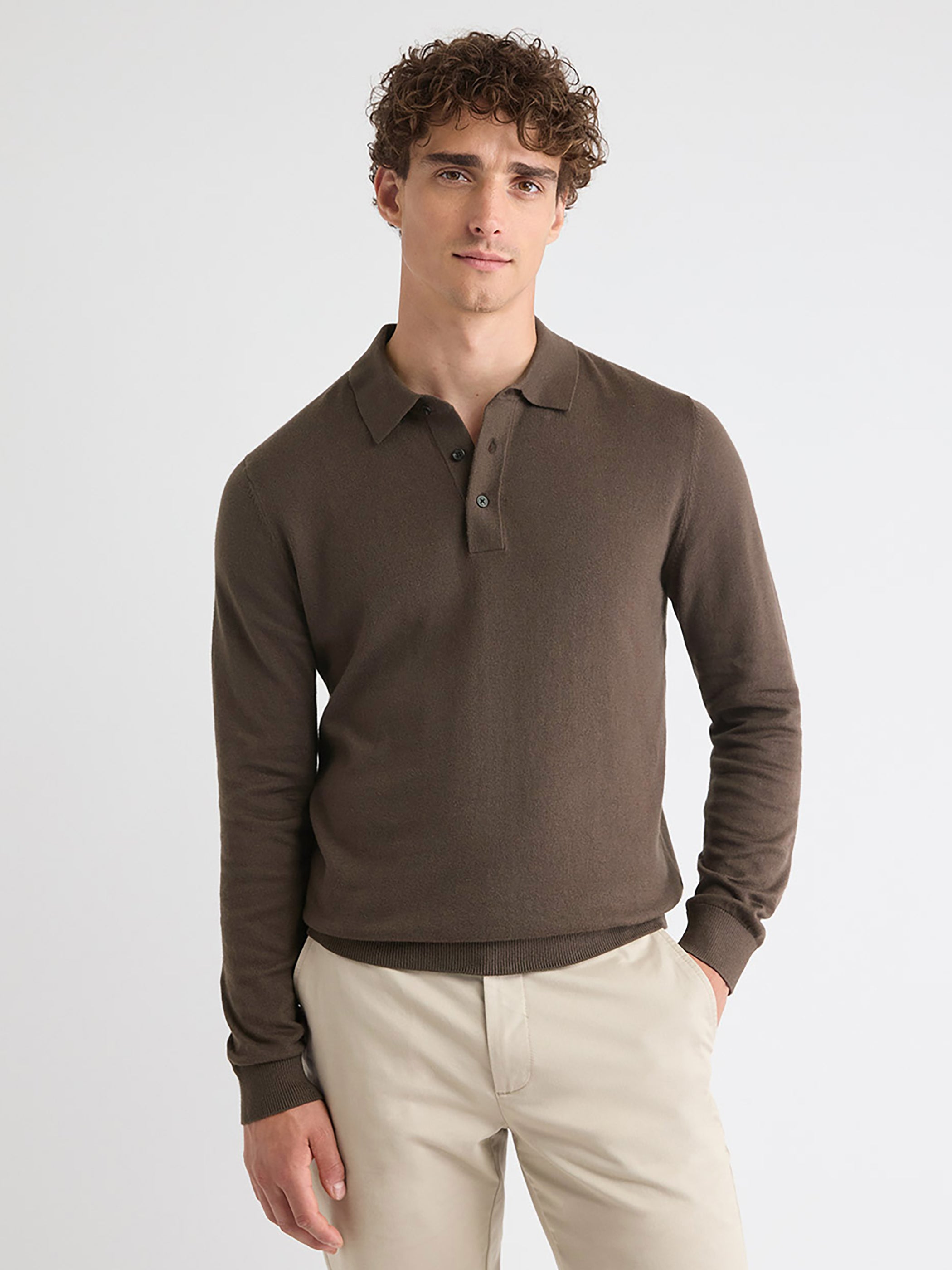 Long-Sleeve Polo Sweater
