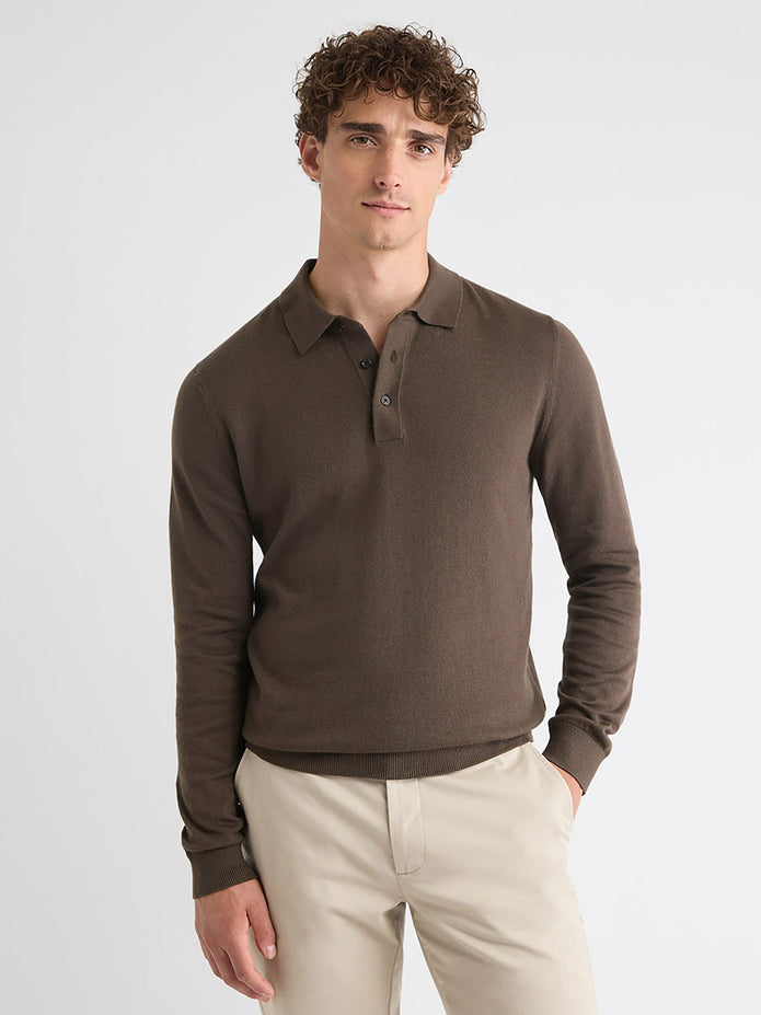 Long-Sleeve Polo Sweater