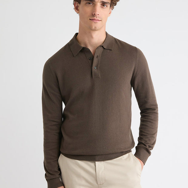 Long-Sleeve Polo Sweater