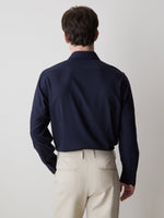 Slim Fit Knit-Like Solid Dress Shirt