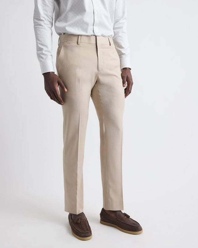 Slim-Fit Beige Suit Pant