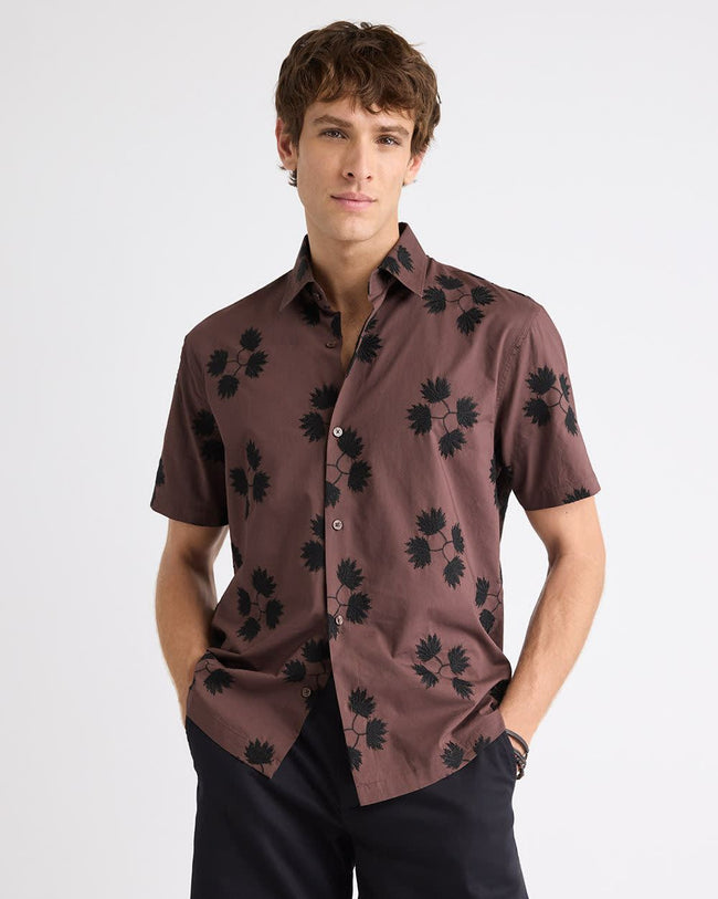 Short-Sleeve Shirt with Embroidered Details