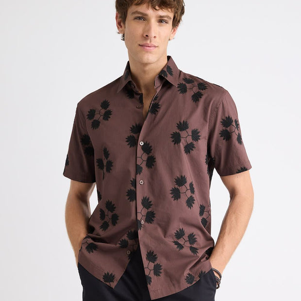 Short-Sleeve Shirt with Embroidered Details