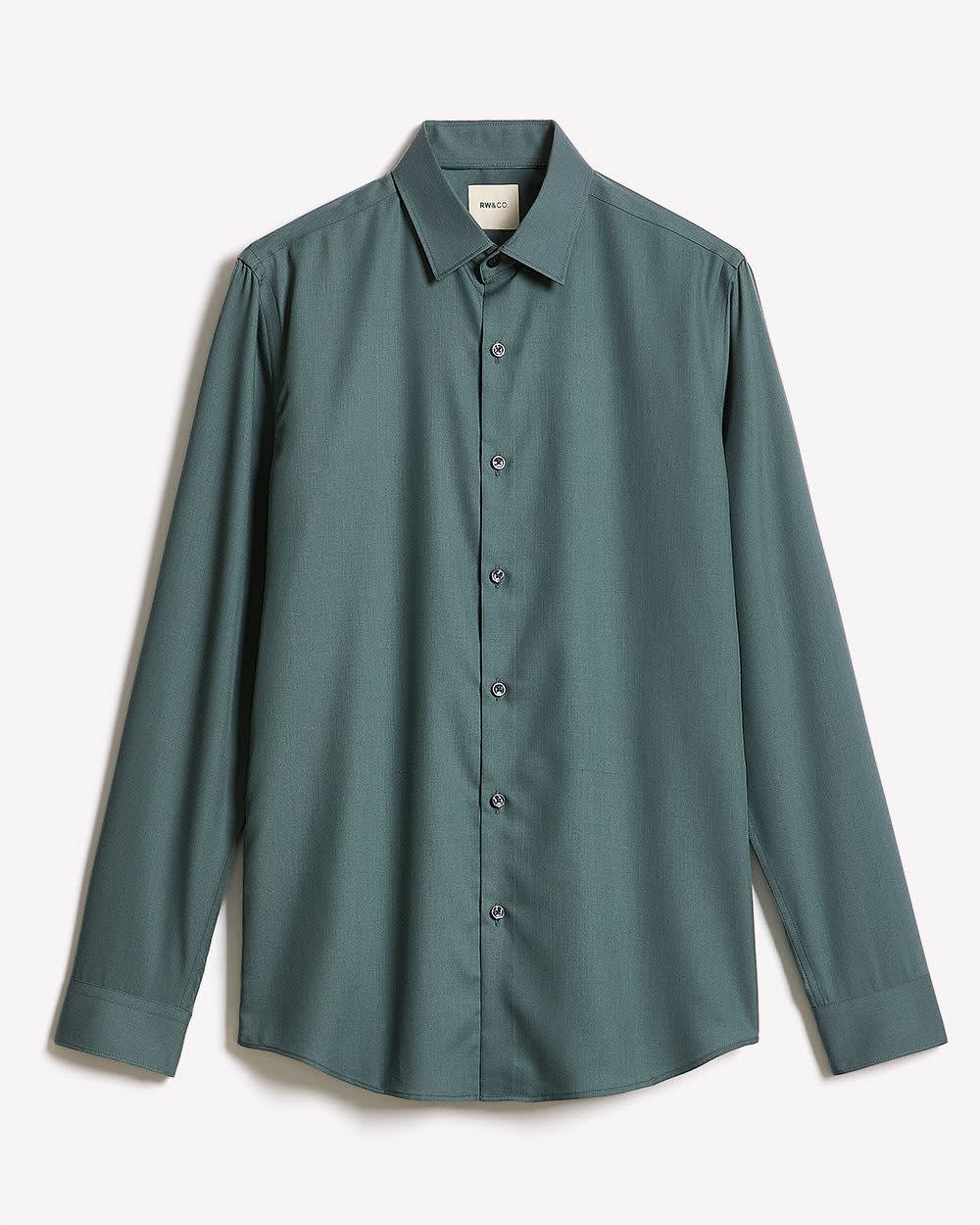 Slim-Fit Solid Cotton Modal Dress Shirt