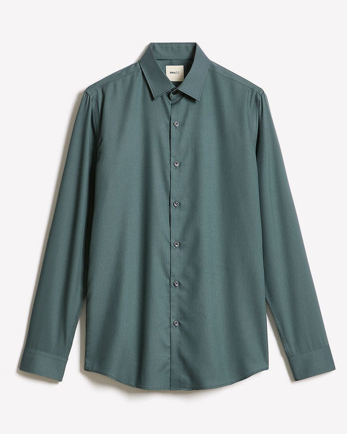 Slim-Fit Solid Cotton Modal Dress Shirt