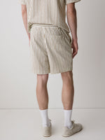 Striped Sweater Short with Elastic Waistband