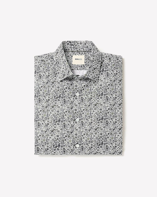 Slim-Fit Dress Shirt with Floral Pattern