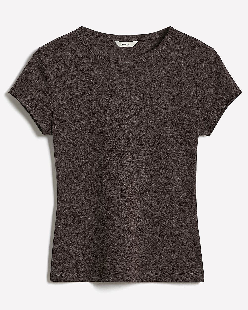 Short-Sleeve Crew-Neck Ribbed Tee