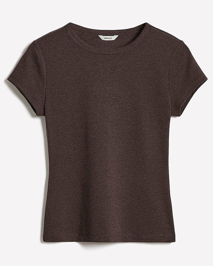 Short-Sleeve Crew-Neck Ribbed Tee