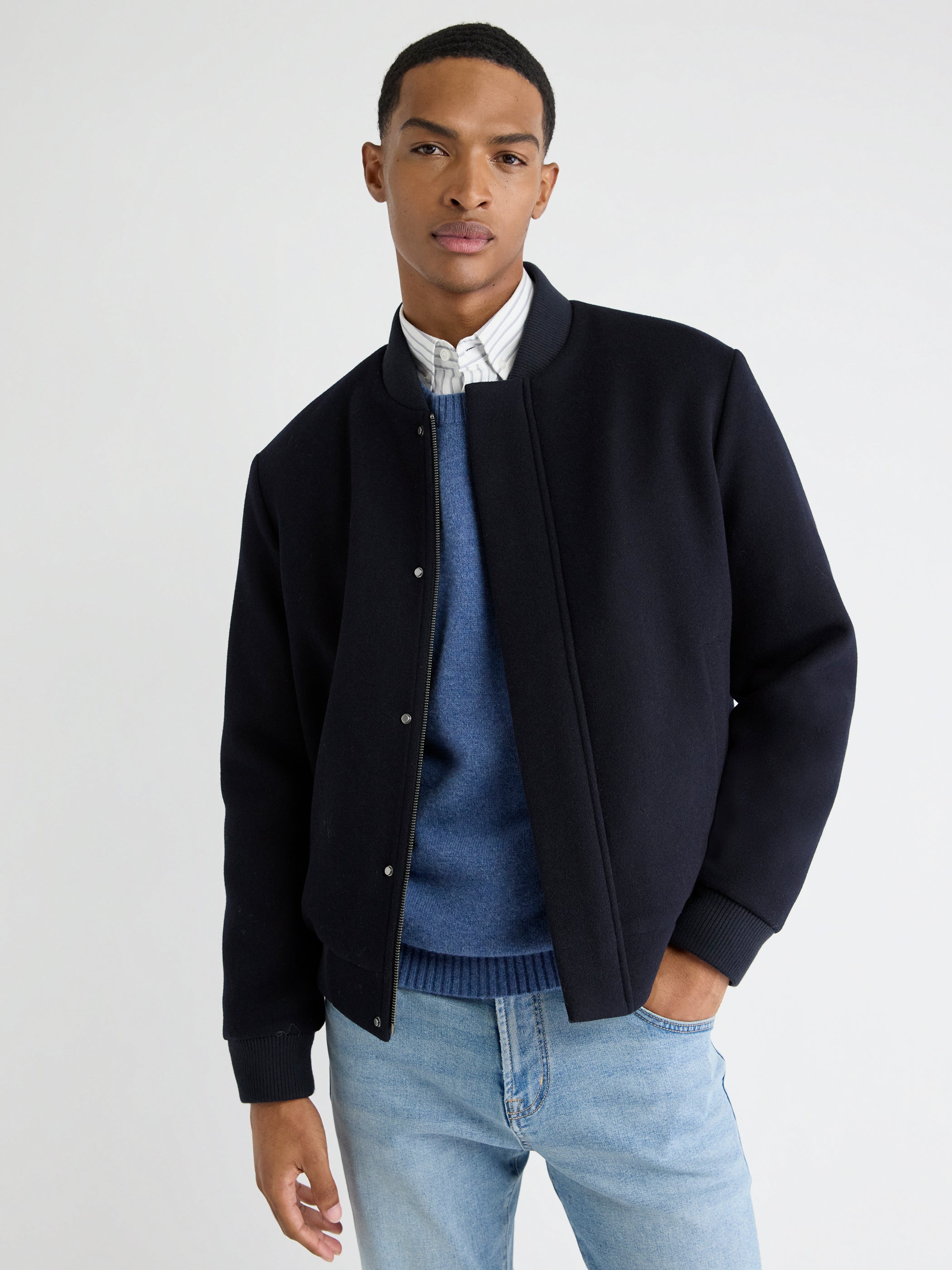 Wool-Blend Bomber Jacket