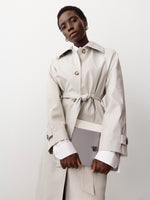 Twill Trench Coat with Removable Belt