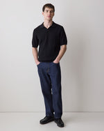 Cotton Short-Sleeve Polo with Johnny Collar