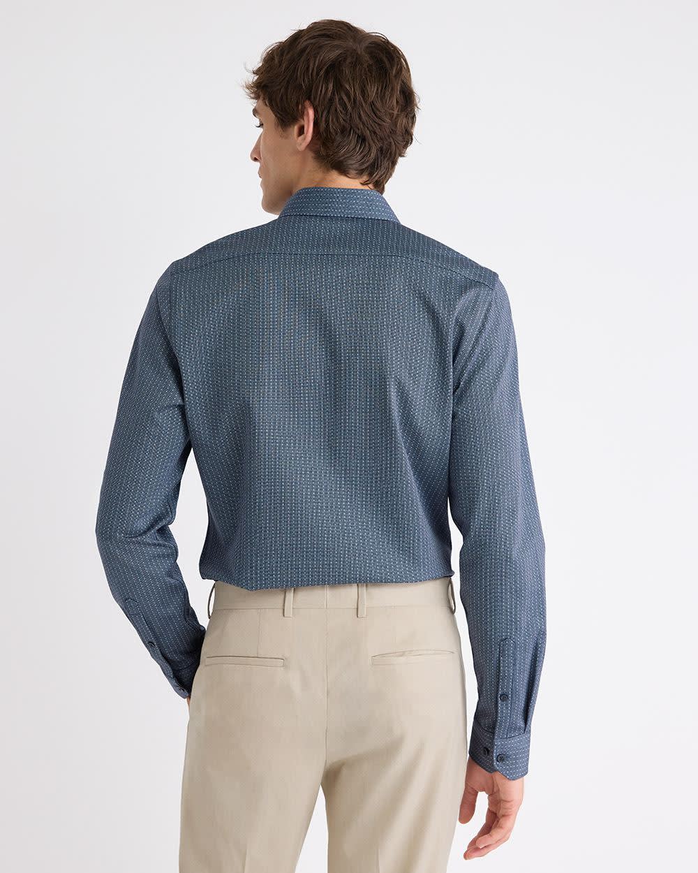 Slim-Fit Knit-Like Dress Shirt
