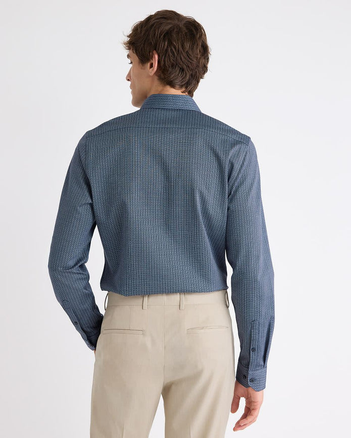 Slim-Fit Knit-Like Dress Shirt