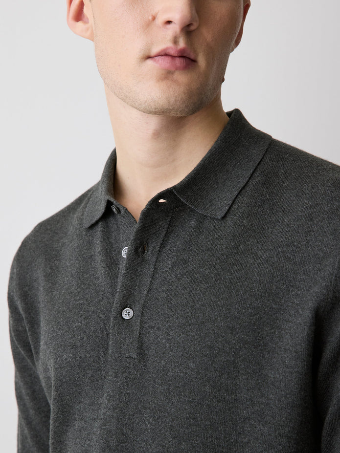Long-Sleeve Polo Sweater