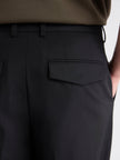 Wool-Blend Tapered-Leg Pleated Dress Pant